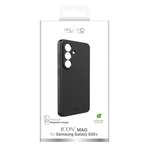 Puro ICON MAG protective case for Samsung Galaxy S26 Plus silicone compatible with MagSafe - black | Techbox