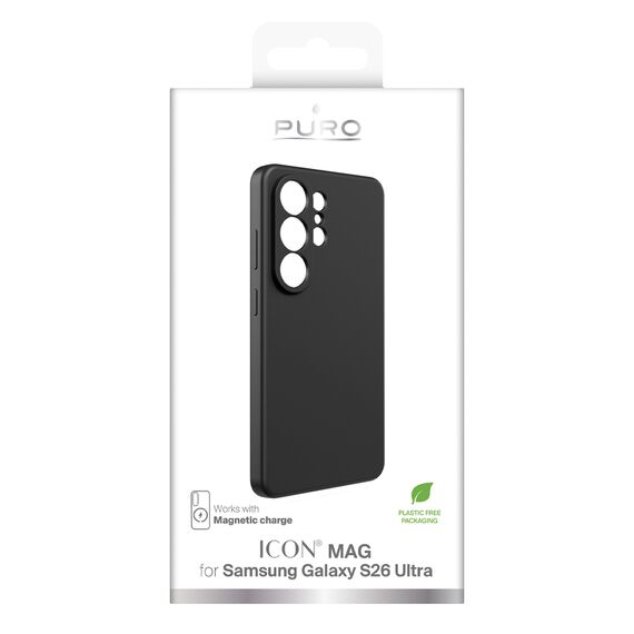 Puro ICON MAG Protective Case for Samsung Galaxy S26 Ultra Silicone Compatible with MagSafe - Black | Techbox