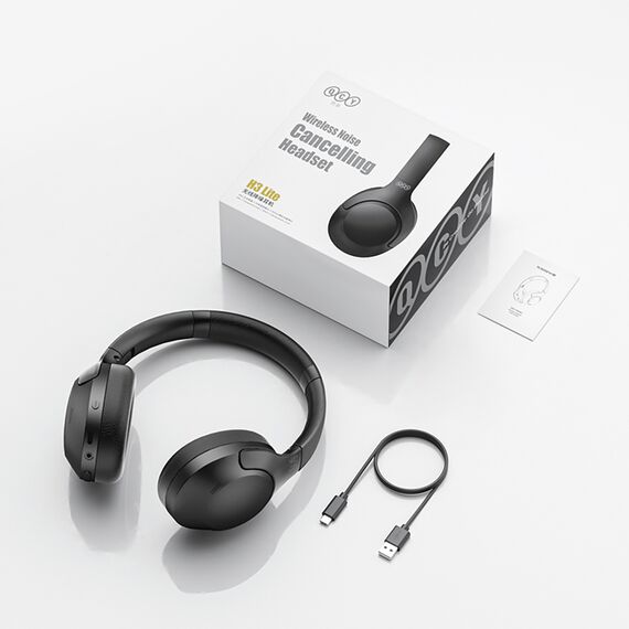 QCY H3 Lite Over-Ear Headphones with ANC Bluetooth 5.3 - Black | Techbox