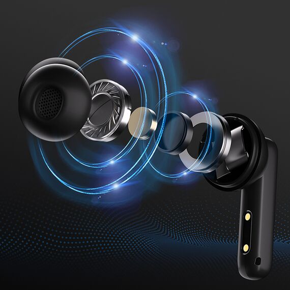 QCY T13 In-Ear Headphones with ANC IPX5 Bluetooth 5.3 - Black | Techbox