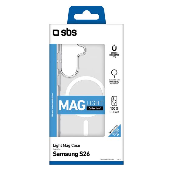 SBS Cover Light Mag Protective Case for Samsung Galaxy S26 Ultra Compatible with MagSafe - Transparent | Techbox