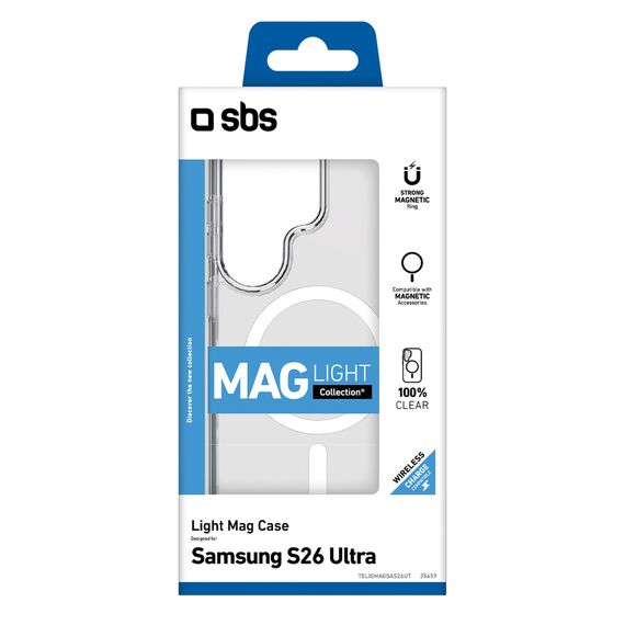 SBS Cover Light Mag Protective Case for Samsung Galaxy S26 Ultra Compatible with MagSafe - Transparent | Techbox