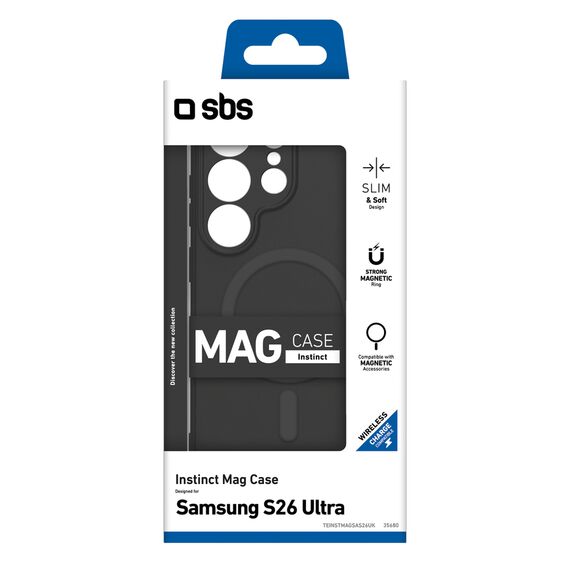 SBS Instinct Mag Case for Samsung Galaxy S26 Ultra Compatible with MagSafe - Black - Uncategorized Cases (2) - Cases - Techbox