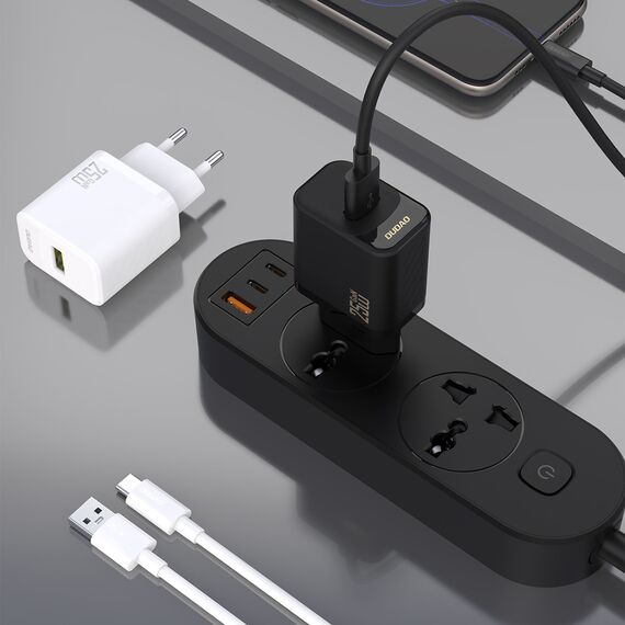 Dudao A27STEU 25W GaN USB-A Wall Charger with USB-A - USB-C Cable - White | Techbox