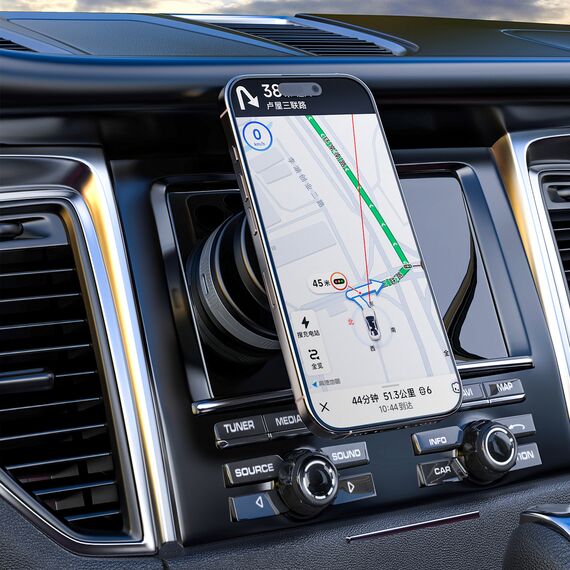 Dudao F24MAX Car Holder with 15W Wireless Charger, MagSafe Compatible, with Automatic Suction Cup - Black - Smartphone Holders - Smartphones - Techbox