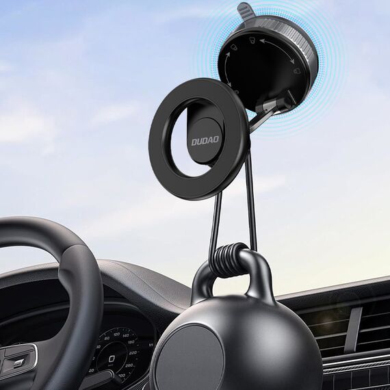 Dudao F24X MagSafe Compatible Car Holder with Suction Cup - Black | Techbox