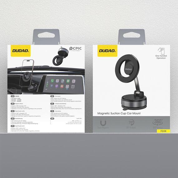Dudao F24X MagSafe Compatible Car Holder with Suction Cup - Black | Techbox
