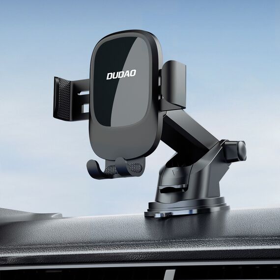 Dudao F5N+ gravity car holder with suction cup for windshield or dashboard - black | Techbox