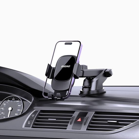 Dudao F5N+ gravity car holder with suction cup for windshield or dashboard - black | Techbox