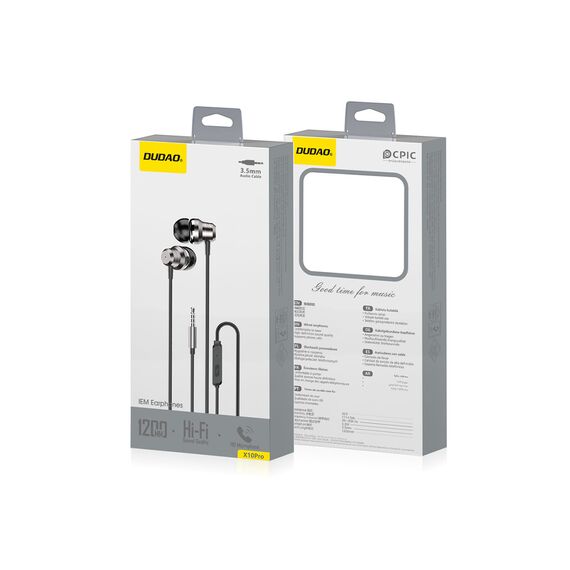 Dudao X10PRO in-ear headphones, wired, 3.5mm mini jack - black - Headsets - Speakers & Headphones - Techbox
