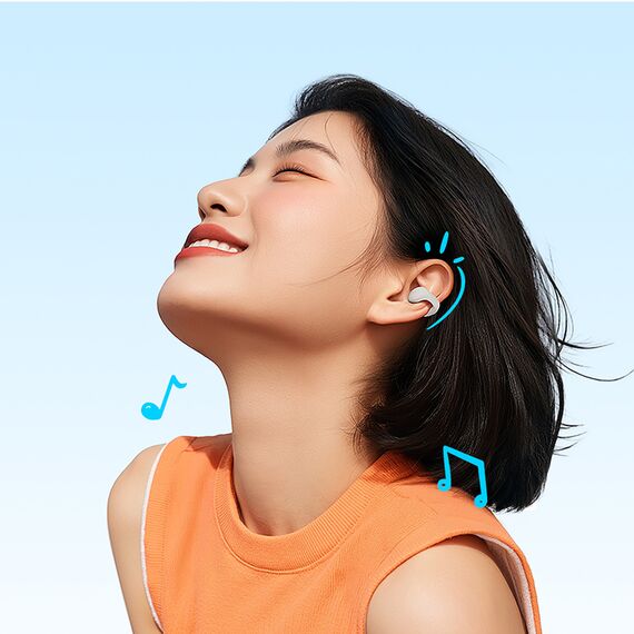 OWS QCY Crossky C10 Earphones with ENC Clip IPX5 Bluetooth 5.4 - White | Techbox