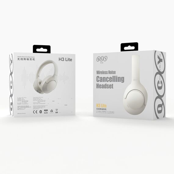 QCY H3 Lite Over-Ear Headphones with ANC and Bluetooth 5.3 - White | Techbox