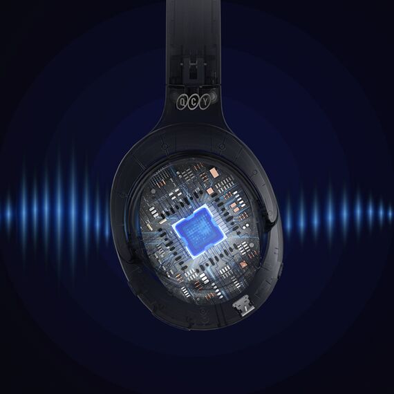 QCY H3 Over-Ear Headphones with ANC and Bluetooth 5.4 - Black | Techbox