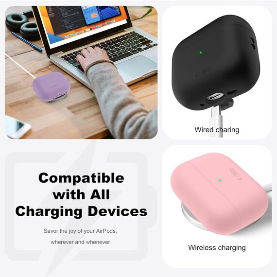 Tech-Protect Silicone Case for AirPods Pro 3 - Pink - Smartphone Accessories - Cables & Accessories - Techbox