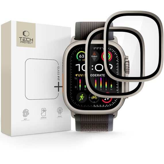 Tech-Protect 2-pack tempered glass for Apple Watch Ultra 49mm - silver and black | Techbox