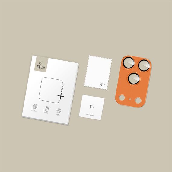 Tech-Protect Camfull Fit+ Camera Lens Glass for iPhone 17 Pro - Orange