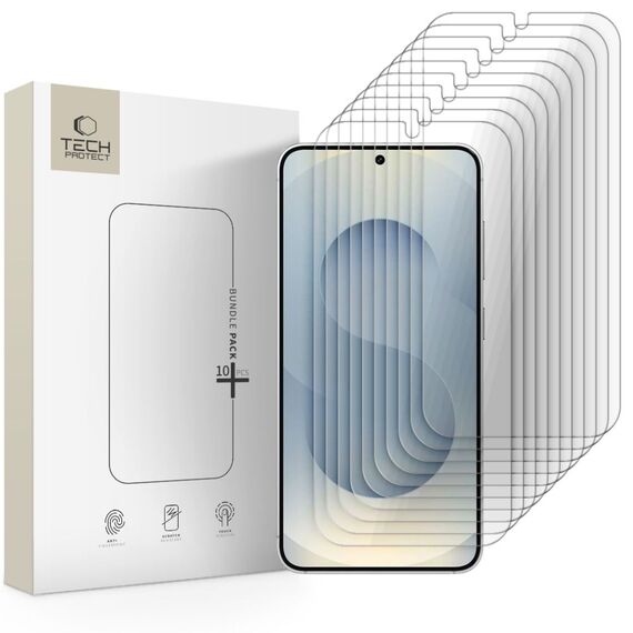 CLEAR Tech-Protect Tempered Glass Bundle 10-pack for Samsung Galaxy S24/S25