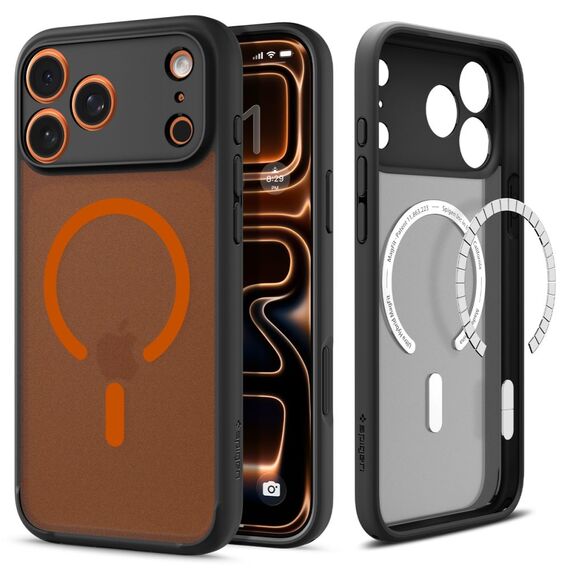 Spigen Ultra Hybrid MagSafe Case for iPhone 17 Pro - Black and Orange - Uncategorized Cases (2) - Cases - Techbox