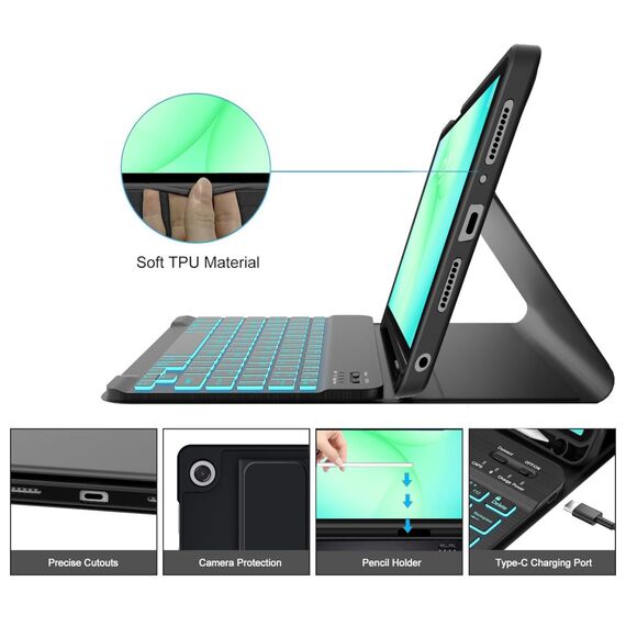 Tech-Protect SC Pen Case for Samsung Galaxy Tab A9+ / A11+ Plus 11.0 X210 / X215 / X216 / X230 / X235 / X236 - Black - Tablet Accessories - Tablet PC & Accessories - Techbox