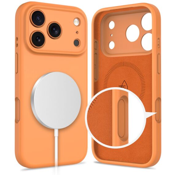 Tech-Protect Silicone MagSafe Case for iPhone 17 Pro - Orange - Uncategorized Cases (2) - Cases - Techbox