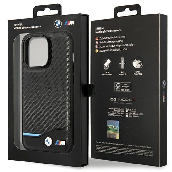 BMW Leather Carbon Case for iPhone 13 Pro Max - Black | Techbox