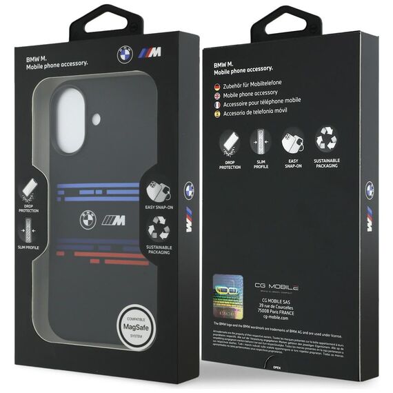 BMW M Silicon Horizontal Line MagSafe Case for iPhone 17 - Black | Techbox