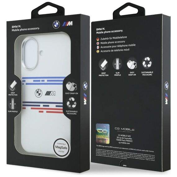 BMW M Silicon Horizontal Line MagSafe Case for iPhone 17 - White | Techbox