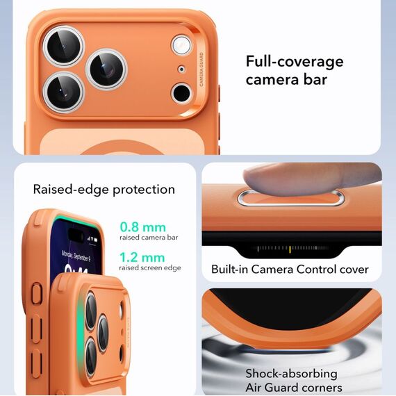 ESR Classic Hybrid MagSafe Case for iPhone 17 Pro Max - Clear Orange | Techbox