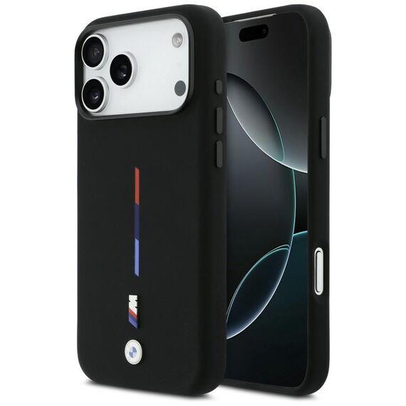 BMW M Silicon Tricolor Line MagSafe Case for iPhone 17 Pro Max - Black | Techbox
