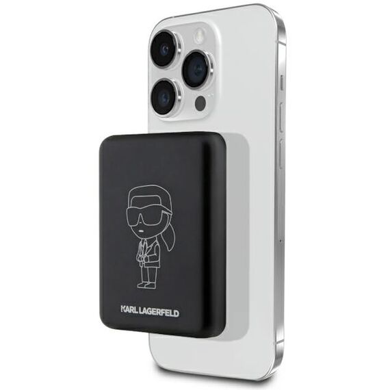 Karl Lagerfeld Ikonik MagSafe 5W 3000mAh Inductive Power Bank - Black