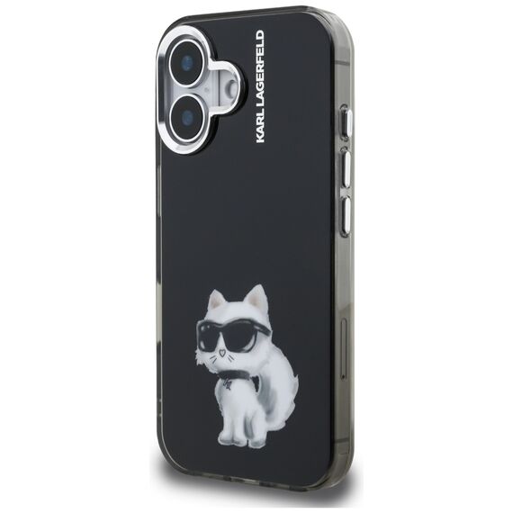 Karl Lagerfeld IML Aquarelle Choupette &amp; Logo iPhone 16 Case - Black | Techbox