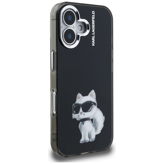 Karl Lagerfeld IML Aquarelle Choupette &amp; Logo iPhone 16 Case - Black | Techbox