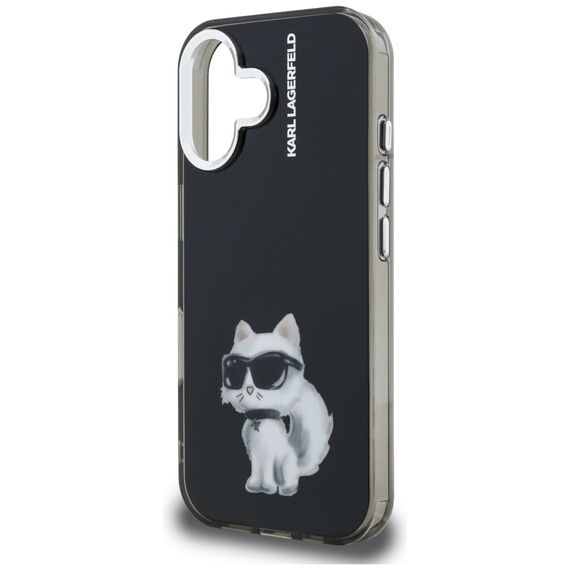 Karl Lagerfeld IML Aquarelle Choupette &amp; Logo iPhone 16 Case - Black | Techbox