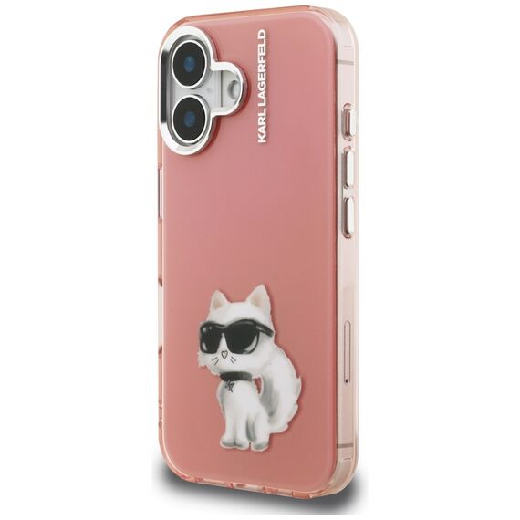 Karl Lagerfeld IML Aquarelle Choupette &amp; Logo iPhone 16 Case - Pink | Techbox