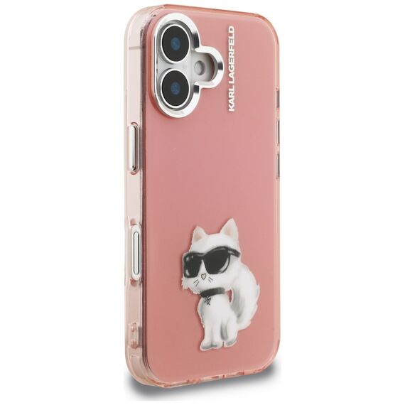 Karl Lagerfeld IML Aquarelle Choupette &amp; Logo iPhone 16 Case - Pink | Techbox