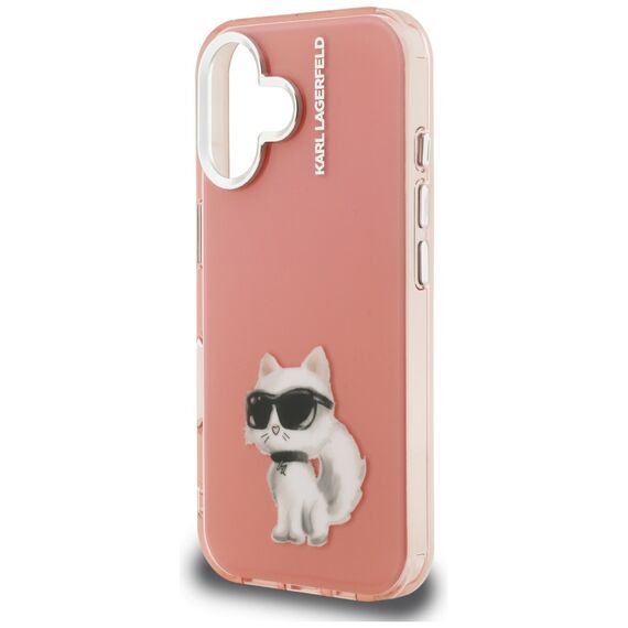 Karl Lagerfeld IML Aquarelle Choupette &amp; Logo iPhone 16 Case - Pink | Techbox