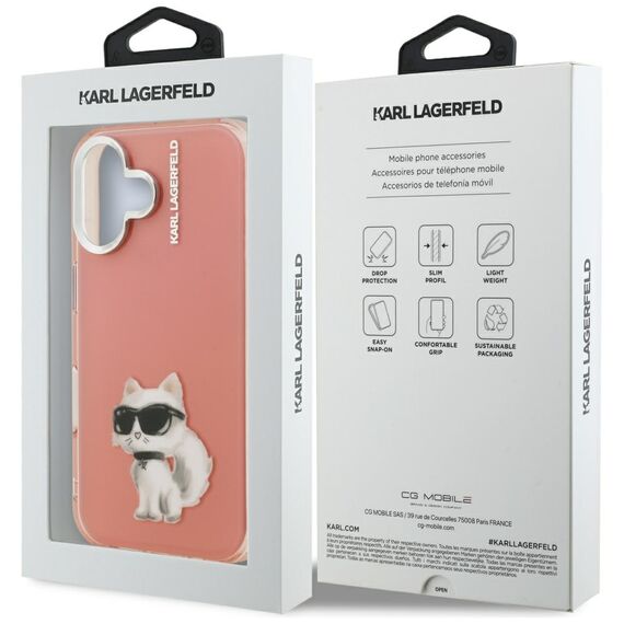 Karl Lagerfeld IML Aquarelle Choupette &amp; Logo iPhone 16 Case - Pink | Techbox