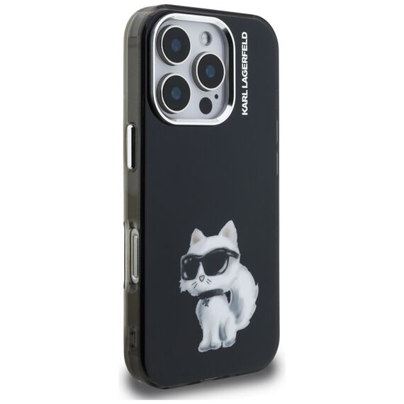 Karl Lagerfeld IML Aquarelle Choupette &amp; Logo iPhone 16 Pro Case - Black | Techbox