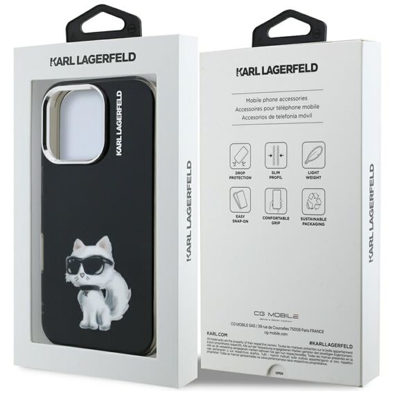 Karl Lagerfeld IML Aquarelle Choupette &amp; Logo iPhone 16 Pro Case - Black | Techbox