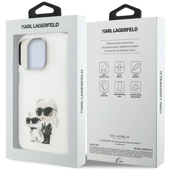 Karl Lagerfeld IML Aquarelle Karl &amp; Choupette &amp; Logo Case for iPhone 16 Pro Max - White | Techbox