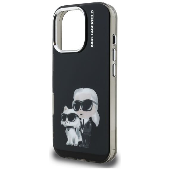 Karl Lagerfeld IML Aquarelle Karl &amp; Choupette &amp; Logo iPhone 16 Pro Case Black | Techbox