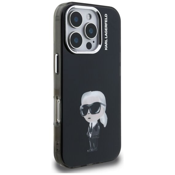 Karl Lagerfeld IML Aquarelle Karl &amp; Logo MagSafe Case for iPhone 16 Pro - Black | Techbox