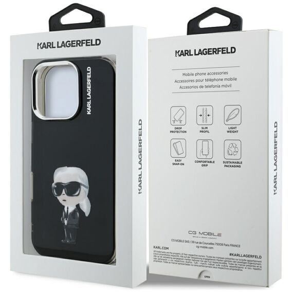 Karl Lagerfeld IML Aquarelle Karl &amp; Logo MagSafe Case for iPhone 16 Pro Max - Black | Techbox