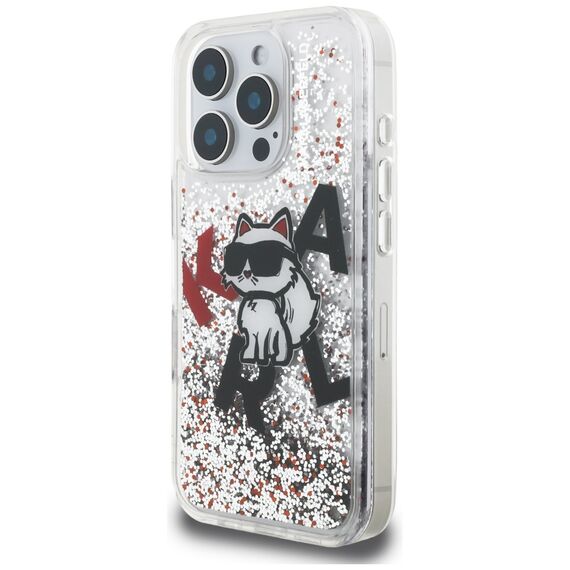 Karl Lagerfeld Liquid Glitter Choupette Logo Case for iPhone 16 Pro Max - Clear | Techbox