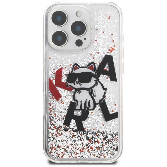 Karl Lagerfeld Liquid Glitter Choupette Logo Case for iPhone 16 Pro Max - Clear | Techbox