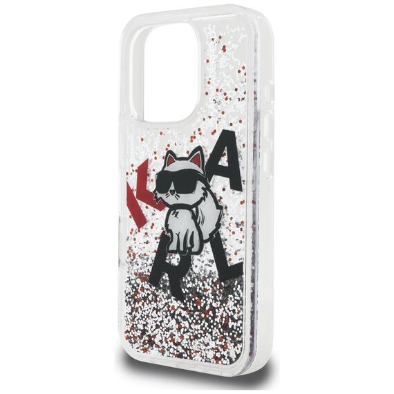 Karl Lagerfeld Liquid Glitter Choupette Logo Case for iPhone 16 Pro Max - Clear | Techbox