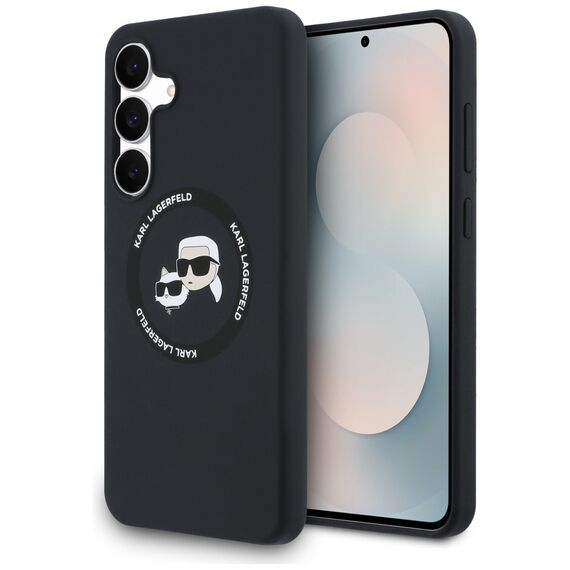 Karl Lagerfeld Silicone Karl &amp; Choupette Heads MagSafe Case for Samsung Galaxy S25 FE - Black - Uncategorized Cases (2) - Cases - Techbox