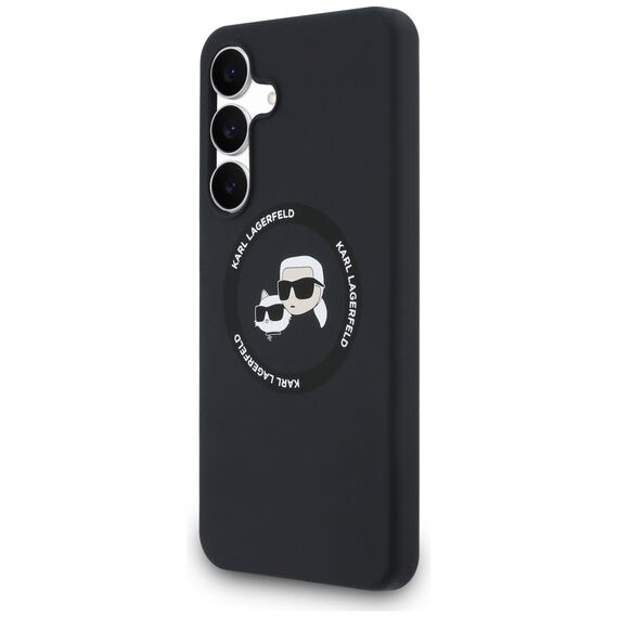 Karl Lagerfeld Silicone Karl &amp; Choupette Heads MagSafe Case for Samsung Galaxy S25 FE - Black - Uncategorized Cases (2) - Cases - Techbox