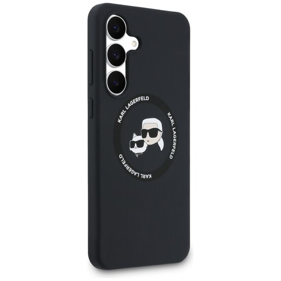 Karl Lagerfeld Silicone Karl &amp; Choupette Heads MagSafe Case for Samsung Galaxy S25 FE - Black - Uncategorized Cases (2) - Cases - Techbox