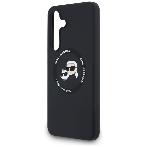 Karl Lagerfeld Silicone Karl &amp; Choupette Heads MagSafe Case for Samsung Galaxy S25 FE - Black - Uncategorized Cases (2) - Cases - Techbox